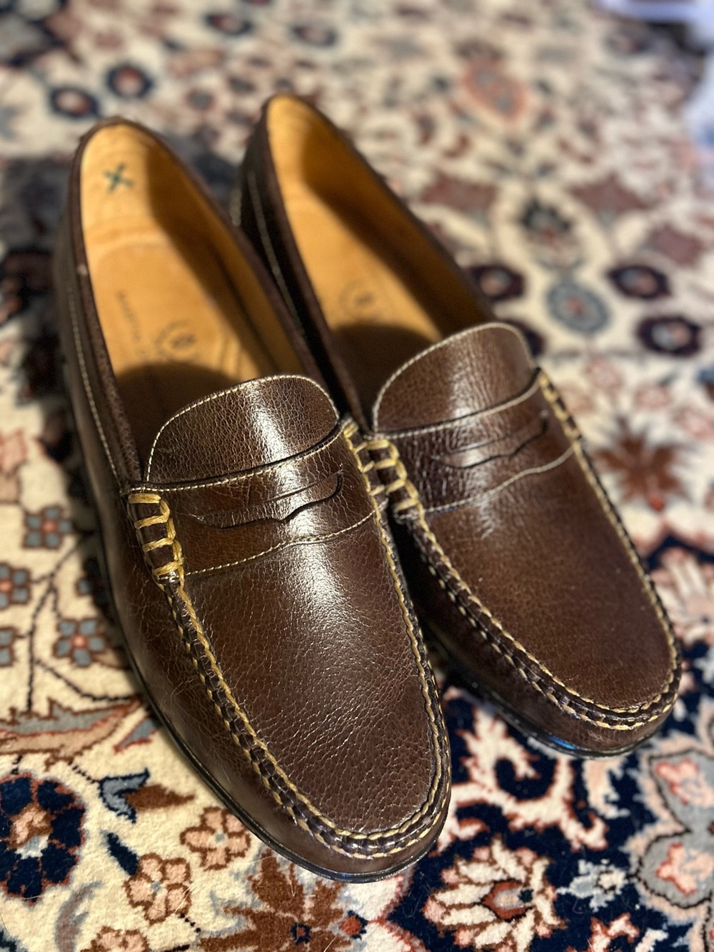 MARTIN DINGMAN - BILL WATER BUFFALO PENNY LOAFERS Men’s size 11 Burnt Cedar